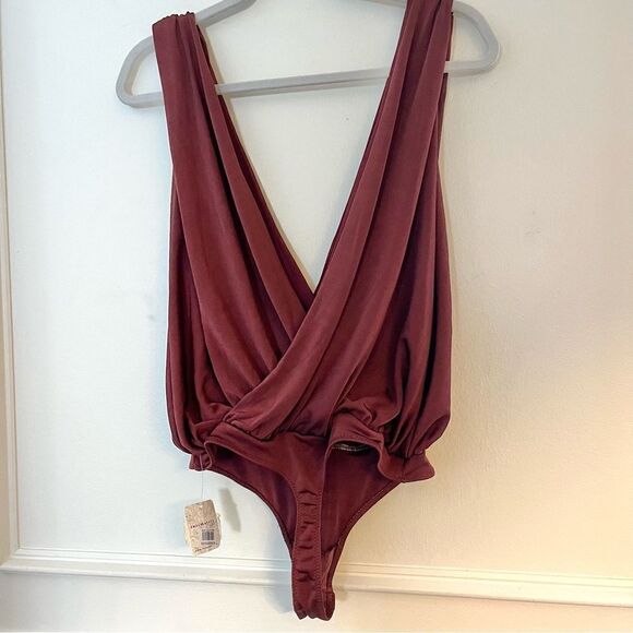 Intimately Free People Night Owl Sleeveless Crossover Bodysuit Nutmeg Small NWT - Picture 10 of 12